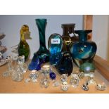 Glassware - a Mdina glass sculpture; another,