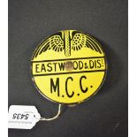 An Eastwood and District Motorcycle Club enamel badge