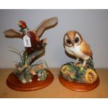 A Royal Crown Derby model of a Barn Owl, painted by CM Fahy, signed to base, first quality,