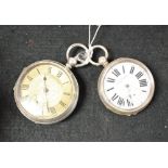 A 935 silver pocket watch; a silver pocket watch,