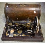 A Vickers Modele De Luxe sewing machine, cased.