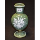 A 19th century pate sur pate green glass vase.