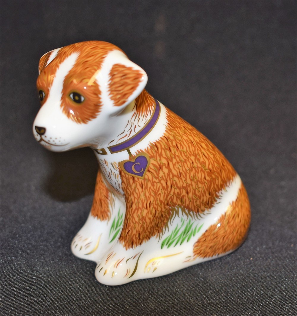 A Royal Crown Derby paperweight, Colin the Puppy, Charity in the Faith, Hope and Charity Series,