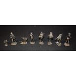 A set of six silver figures, Birmingham 1979, 220g; others,