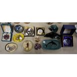 Paperweights including Tutor crystal;