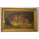 H George (1916) Lion and Lioness signed,