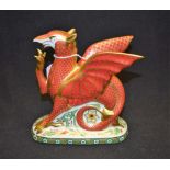 A Royal Crown Derby paperweight Welsh Dragon,