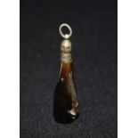 A Victorian horn and silver mounted champagne bottle cigar cutter