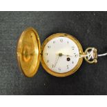 A George III gilt metal cased verge fusee pocket watch, Cowper, London, white enamel dial,