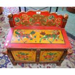 A Chinese low cupboard, galleried back, two doors, stile feet,