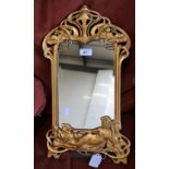 A small reproduction gilt framed Nouveau easel mirror