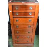 A mahogany seven drawer Wellington chest