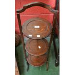 An oak three tier cake stand