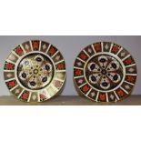 A pair of Royal Crown Derby 1128 pattern plates, 27cm,