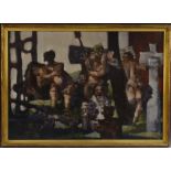 Cyril Fraden (South African 1928-1997) Holy March signed, dated 44, oil on hardboard,