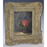 English School (20th century) Still Life, Roses and Other Flowers in a Glass indistinctly signed,