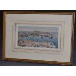 C M Woodward St Ives, Cornwall signed, inscribed to verso, watercolour, 12.5cm x 25.