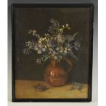 English School (early 20th century) Still Life, Flowers in a Copper Jug oil on canvas, 40cm x 32.