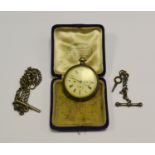 A Gentleman's silver open faced pocket watch perpetual Loehr,