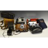 Cameras - an Argus camera; a Kodak Brownie; Kodak Instamatic;