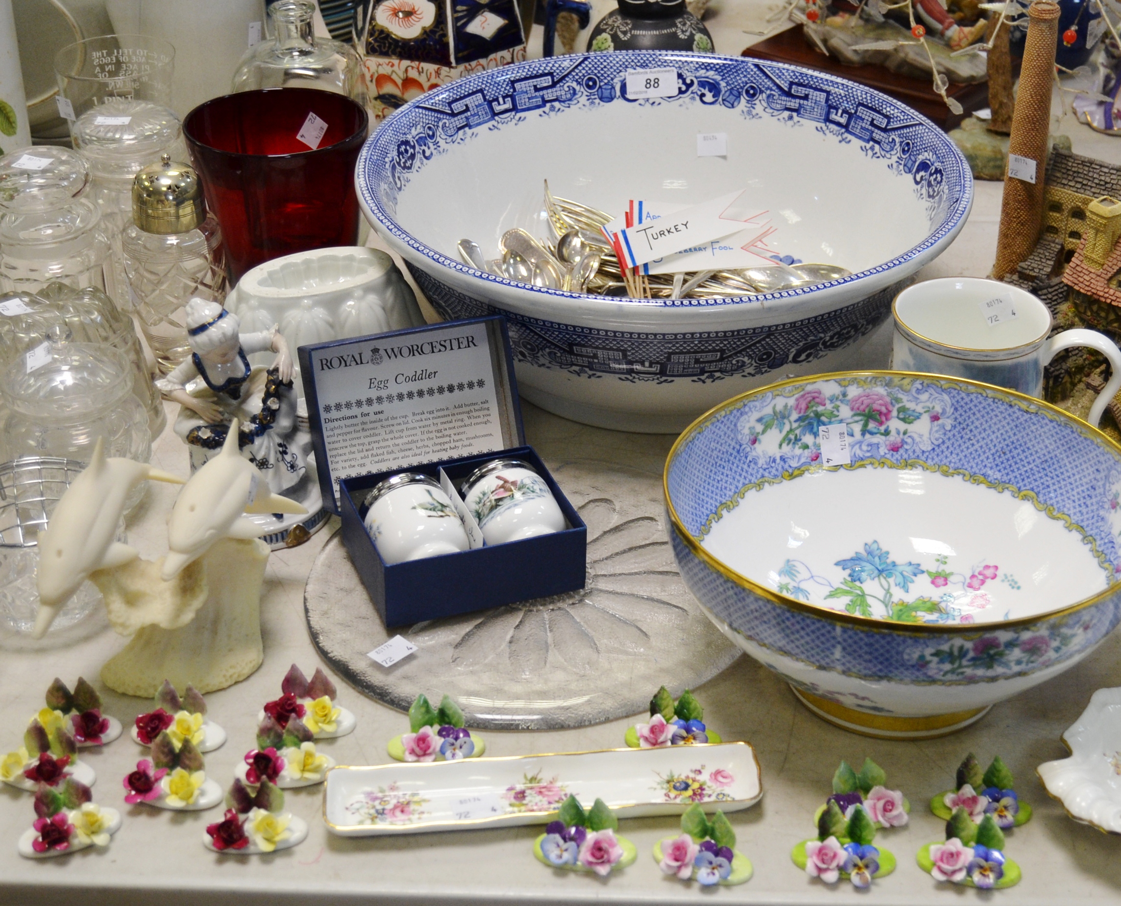 Household Goods - a Copeland Spode fruit bowl printed with a floral bouquet;