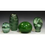 A Victorian glass dump,floral inclusion(faults); another smaller; a Victorian glass dump,