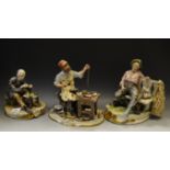 A Capodimonte figure, The Cobbler; others,