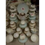 Ceramics - an Aynsley tea set for six comprising cake plate, side plates, cream jug, sugar bowl,