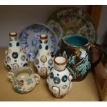 Ceramics - a 19th century Cantonese famille rose plate;