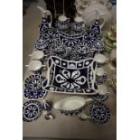 A pair of Royal Crown Derby inglaze blue Kedleston ewers; others, ginger jars, twin handled basket,