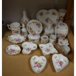 Ceramics - a Royal Crown Derby Posies dressing table set to include tray, trinket box,