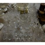 Glassware - decanters, vases, jugs and drinking glasses, Stuart crystal, Sterling, etc.