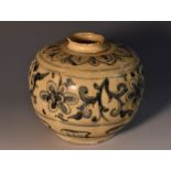 A 15th century Anamese stoneware lobed ovoid jar,