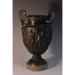 A 19th century dark patinated bronze Townley Vase,