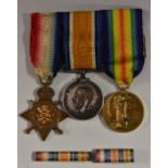 Medals, WWI, group of three, 1914-15 Star, British War and Victory medals, S4-055864 Pte B.C.