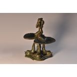 A 19th century Grand Tour verdigris patinated bronze model, of Renaissance fountain,
