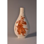 A 19th century Chinese porcelain flattened ovoid snuff bottle,