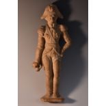 A 19th century terracotta flatback figure, of Vice-Admiral Horatio Nelson,