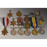 Medals, WW1, a group of three, 1914 - 1915 Star, British War and Victory Medals, named to 34443 Pte.