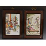 A Chinese porcelain rectangular plaque,