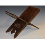 A 19th century North African Islamic hardwood folding Quran stand,