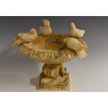 A 19th century Grand Tour Sienna marble model, of the Capitoline Doves or Doves of Pliny,