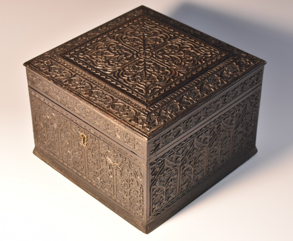 A 19th century Anglo-Indian ebony box,