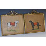 Indian School (19th century) A pair, Horse and Dog watercolour and gouache,