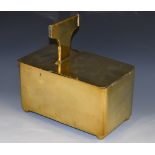 A 19th century Rich's patent type coin operated honour tobacco box, hinged covers, ball feet,