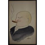 Attributed to Sir Henry Maximilian "Max" Beerbohm (1872 - 1956) Caricature of a Gentleman,