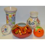 A Clarice Cliff preserve jar and cover,