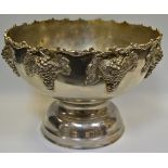 A substantial silver plated punch bowl,