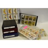 Cigarette cards - six albums containing loose mounted cigarette cards including R & J.