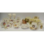 Ceramics - Royal Crown Derby Posies trinket dishes; vase; Dragon paperweight (second);